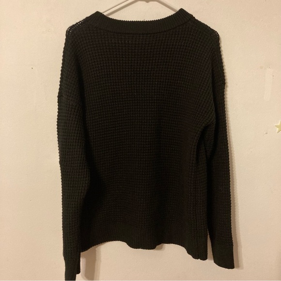 NWT Time and Tru XL black waffle knit sweater. Roomy and soft!! - Picture 3 of 7